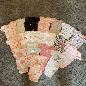 Lot of 18 Preemie Tops - Tshirt Onesies